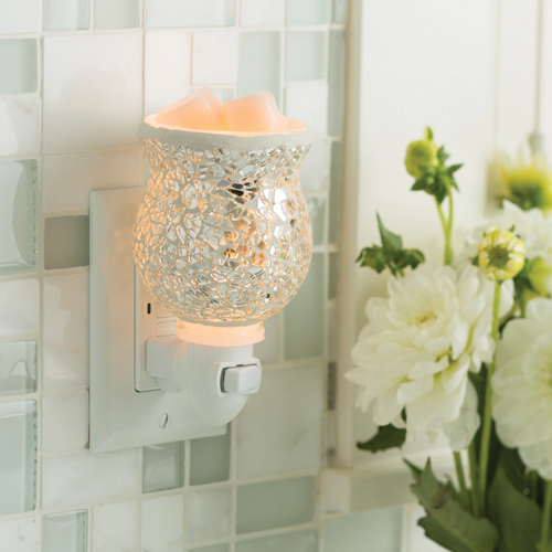 Silver Reflection Mosaic Plug In Fragrance Warmer